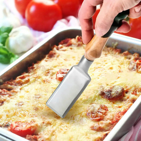 Stainless Steel Brownie Spatula Serving Paddle Pie Server Kit With DIY Turn Your Own Rectangular Wooden Handle for lasagna serving