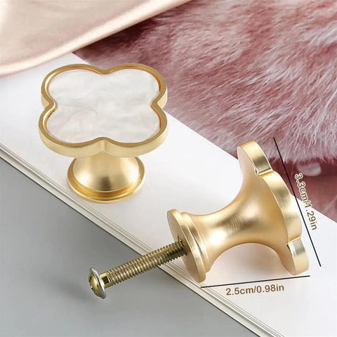 Four Leaf Clover Cabinet Knob Set 15 Pcs Zinc Alloy Pulls Gold Finish