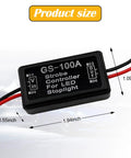 Hella Slick Pack Of Two High Brake Controller With Rapid Flashing Strobe And Snappy Blinker Relay Switch For 12 To 24 Volt Cars Trucks Motorcycles Black Abs Body Easy Install For Safer Drives, compact ABS module dimensions shown.