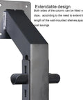Side view of heavy-duty steel mount with extendable design for Wall Mount Heavy Duty Vinyl Storage Rack With 2 Row Metal Display