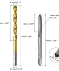 Pro Grade Metric Tap And Drill Bit Set For DIY Projects, M5 X 0.8 Right Hand Taps And 4.2mm Titanium Coated HSS Drill Bits