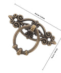 Set Of 6 Vintage Zinc Alloy Drawer Pulls And Retro Round Cabinet Knobs, ring handle, antique bronze, 6.4x4.5 cm dimensions