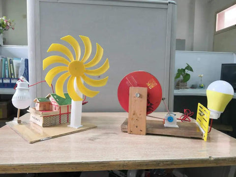 DIY Wind Turbine Kit For Teaching And Science Projects, Hands-On Tiny DC Motor Generator, micro wind turbine with fan blades