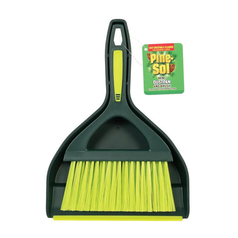Mini Dustpan And Brush Set With Snap On Nesting Design Compact Portable Handy Broom for small messes, green with a tag