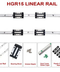 300mm Linear Rail Kit With 2 Rails And 4 HGH15CA Carriage Blocks for CNC machines HGR15 precision components in steel