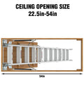 Retractable Attic Ladder For 7 Ft 8 In To 10 Ft 3 In Ceilings, Folding loft stairs shown in ceiling opening 22.5 x 54 in