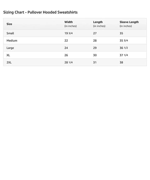 Sizing chart for Engineer In Progress Hoodie For Engineering Students Funny Gift Pullover Sweatshirt with measurements.