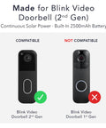 Comparison of Blink Video Doorbell 1st Gen and 2nd Gen compatibility with Solar Charger For Blink Video Doorbell 2nd Gen With Triple Solar Panels And Built-In Battery.
