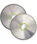 Two-blade Kapex KS 120 Universal And Fine Tooth Blade Set for precise miter saw work, HW 260X2.5X30 W80.