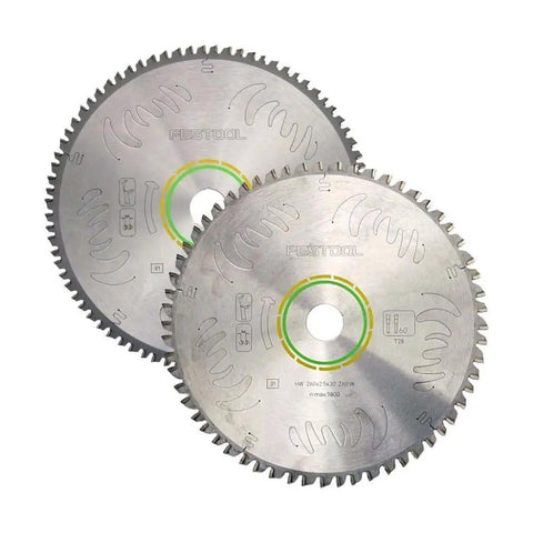 Two-blade Kapex KS 120 Universal And Fine Tooth Blade Set for precise miter saw work, HW 260X2.5X30 W80.