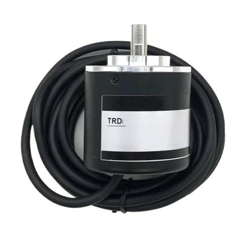Rotary Encoder TRD-J500-RZ For Industrial Controls And Machinery, Easy Mount On Motors And Linear Guides, Precise Angle Feedback For Smooth Motion And Accurate Positioning In Automation Lines, black encoder with cable