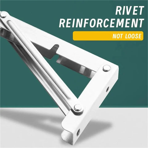Heavy Duty Folding Shelf Brackets 8 Inch Two Pack Triangle Wall Mounted Shelf Bracket Set With Screws close-up