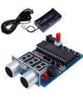 Hands-On Soldering Practice Kit With HC-SR04 Ultrasonic Sensor Module, Ranging Alarm, Buzzer, And STC89C25 Microcontroller