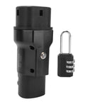 Heavy Duty EV Charging Adapter For Type 2 Connectors with secure locking feature, IP54 weatherproof, compact design.