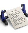 Adjustable PCB Holder Frame with 360 Degree Rotation for Soldering and Pro Grade Repairs shown with user manual