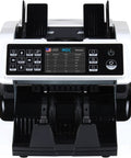 Dual Sensor Multicurrency Money Counter With Led Screen And Auto Stop For Usd And Euro Bills Featuring Magnetic And Infrared Sensors, showing cash counting display.