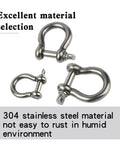 M5 D Type Clevis Shackle Real Deal 304 Stainless Steel U Shaped Rigging Hardware showing 3 shackles for marine and auto use.