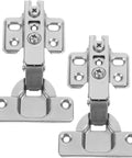 Two Pack Stainless Steel Cabinet Hinges Clip On Concealed For Kitchen Cabinets And Furniture with visible screws