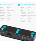 Top view of AI Vision Depth Sensing Camera Development Kit With 13MP RGB, Global Shutter, 60FPS RGB, 200FPS Depth, Intel Myriad X