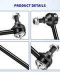 Front Stabilizer Sway Bar End Link Kit For Chrysler Town And Country 1996 To 2016, Voyager 2000 To 2003, Dodge Caravan 1996 To 2007, Grand Caravan 1996 To 2020 2 Pack Built Tough For Smooth Ride And Precise Handling Easy Install, black steel end link close-up