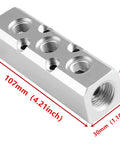 3 Way Pneumatic Manifold Air Distribution Block With Aluminum Alloy Construction Heavy Duty And High Pressure Resistant Durable