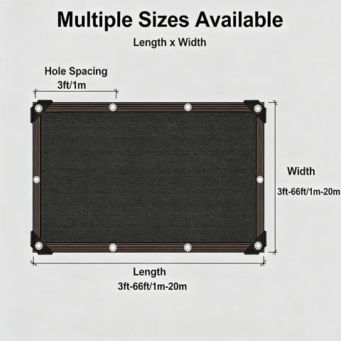 Heavy Duty Garden Shade Cloth With Grommets For Patio And Pergola 90 Percent UV Block Keeps You Cool HDPE Mesh Canopy Cover