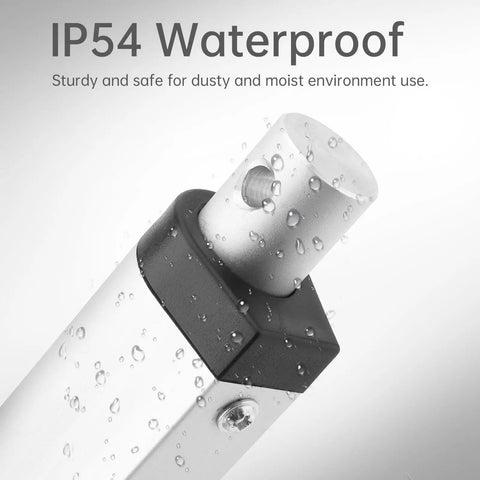 Heavy Duty 12V Linear Actuator, 150mm Stroke, 14mm/s Speed, 1000N and 220lb Thrust, IP54 Waterproof