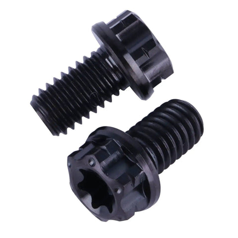 Titanium Flange Head Bolt M6x10mm Black Finish Grade 5 6Al4V Torx T30 Screw Pack Of 4 For Mechanical And Industrial Use