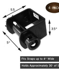 Heavy Duty Weld-On Winches for Flatbed Trailer Pack of 4, black powder coat, 5.5x3.5x5 in, for 30 ft straps, bottom-mount