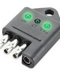 4 Pin Trailer Plug Tester With LED Indicators, 4 Way Flat Trailer Circuit Tester For Left Right Turn Signals And Brakes, Straight Wiring Tester Connector, No Fuss Troubleshooter For Tail Lights And Trailer Safety, ABS plastic