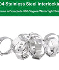 Heavy Duty 50 Piece 3/8 Inch PEX Cinch Clamps Set In 304 Stainless Steel For Easy Install Leak Free Crimp Rings And Single Ear Hose Clamps Universal Fit For PEX Tubing And Pipe Fittings Rust Resistant Fastening Kit with 304 Stainless Steel Interlocking Design for Watertight Seal