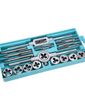 Gototop Heavy Duty Tap And Die Set For M3 To M12 Metric Threads, Alloy Tool Steel Threading Kit Includes Wrenches With Clear Size Markings In Plastic Case For Car Auto Repair And Workshop Hacks. open plastic case with M3-M12 taps and dies