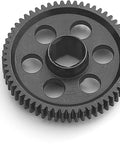 Beefy Steel Main Gear 0.5M 57T 59T RC Spur Gear For Arrma 1 By 18 Granite Grom Typhon Grom close-up of black steel gear