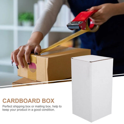 Packing a box used with 10 Pack White Corrugated Cardboard Shipping Boxes With High Durability And Stable Weight Support For Small Business Packaging And Mailing Supplies Stackable Lightweight Cardboard Boxes For Easy Storage.