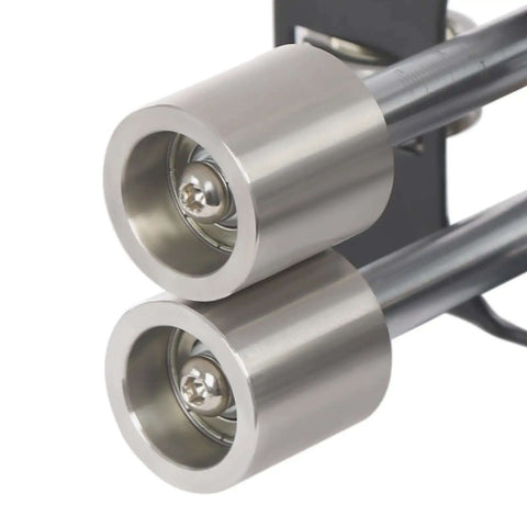 Close-up of the V roller on the Sheet Metal Bender Tool With Manual Brake And Shears For Precise 0 To 90 Degree Bends in iron and aluminum.