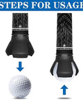 End Of Putter Golf Ball Picker With Triple Claw Grip For All Putters, Real Handy Retriever Tool For Practice And On Course, Stable Grip For Quick Pick Up, Durable Ergonomic Handle And Sucker Cup Design shown in use picking up golf ball