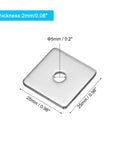 M5 Square Washer Set, 5 Pack 25x25x2mm 304 Stainless Steel Flat Plate Washers, Rust Resistant Gasket Spacers For Hardware Fastening And DIY Projects For Builders And Hobbyists, 25x25mm square washer