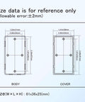 Dimensions diagram of Built Tough Abs Plastic Project Box 8 Piece Set Small Electrical Junction Enclosure For Diy Electronics.