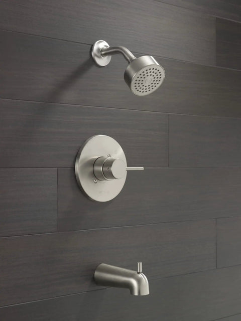 Brushed Nickel Tub And Shower Trim Kit With Single Spray Touch Clean Shower Head, DIY Friendly Fit For Universal Shower Valve