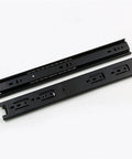 Three Section Steel Ball Bearing Drawer Slide, Silent And Smooth Operation, Thickened Cabinet Guide, 14 Inch Long, Black, 2 Pack, 45 Wide