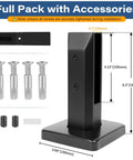 Frameless Glass Railing Spigots 304 Stainless Steel Matte Black Two Pack Fits Ten Millimeter Twelve Millimeter Three Eighths Inch And One Half Inch Glass For Pool Fences And Railings with installation accessories