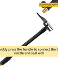 Badass Heavy Duty Nylon Wrapped Rubber Car Tire Air Inflator Hose Extension Tube Adapter Locking Chuck Secure Threaded Nozzle With Snug Seal Quick Connect Release For Bike Motorcycle Pump Valve System Easy Swapping And Tight Pressure Guarantee, braided hose with locking chuck