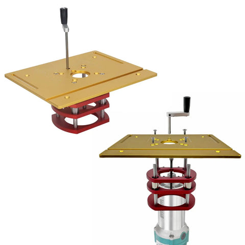 Badass Router Lift For Woodworking Table Insert Plate Motor Mount Swap Smooth Manual Lifting System Hella Durable Aluminum Alloy, 240x200mm.
