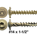 Heavy Duty Exterior Construction Lag Screws One And A Half Inch Torx Star Drive With Truss Washer Head Heat Treated Steel
