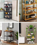 Four-piece kitchen shelving units with 1 Inch Caster Wheels With Threaded Stem M6x15mm Swivel Casters With Brakes Set Of 4