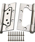 Stainless Steel Flat Cabinet Door Hinge Set 2 Pieces Heavy Duty Silent Hinges With Screws For Cabinets Windows And Wooden Boxes