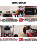 Heavy Duty Electric Stair Climber Cart With Removable 48V Battery And Silent Brushless Motor For Moving Heavy Loads Upstairs Effortlessly showing control panel, battery, motor and support arm.