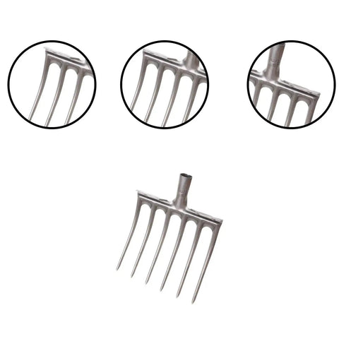 Heavy Duty Steel Digging Fork For Gardening And Farming Soil Loosening Tool With One Piece Forged Design in detail view