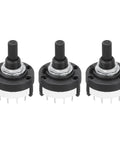 Pack of 3 switches: 1 Pole 12 Position Rotary Switch Band Selector 1 Deck for TV, Radio, Home Electronics, DIY projects, 28.5mm diameter
