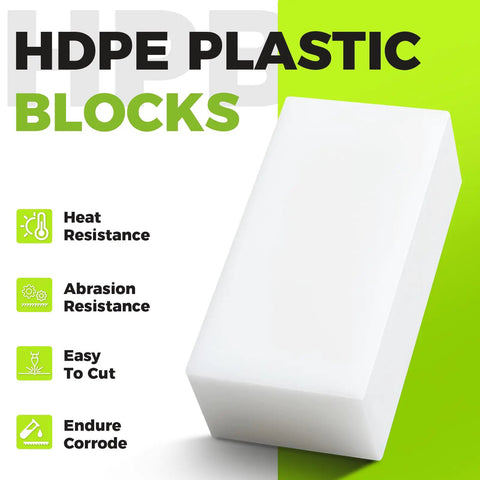 Two Pack HDPE Plastic Blocks Black 2 By 3 By 6 Inches High Density Polyethylene Cutting Board Material For Milling, Engineering, Crafting And DIY Projects, close-up view showing features like heat and abrasion resistance.